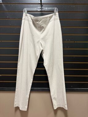 JM Collection Pull On Pants Beige Tummy Control Straight Leg Large
